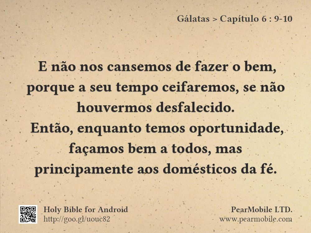 Gálatas, Capítulo 6:9-10